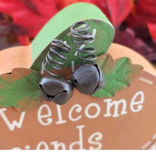 Welcome Friends Wooden Autumn Fall Pumpkin - The Homespun Loft