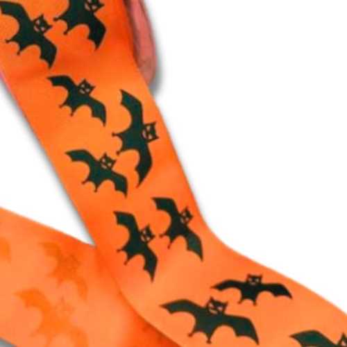 40mm Spooky Bats Autumn Halloween Ribbon - The Homespun Loft