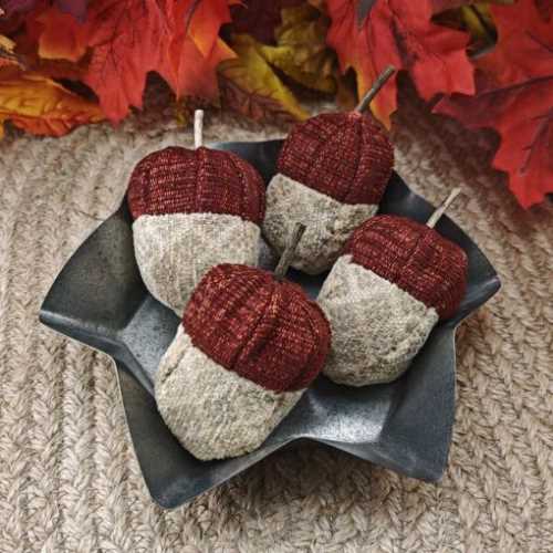 Set of 4 Primitive Autumn Acorn Bowl Fillers 2 - The Homespun Loft