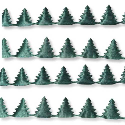 25mm Evergreen Christmas Fir Tree Ribbon - The Homespun Loft