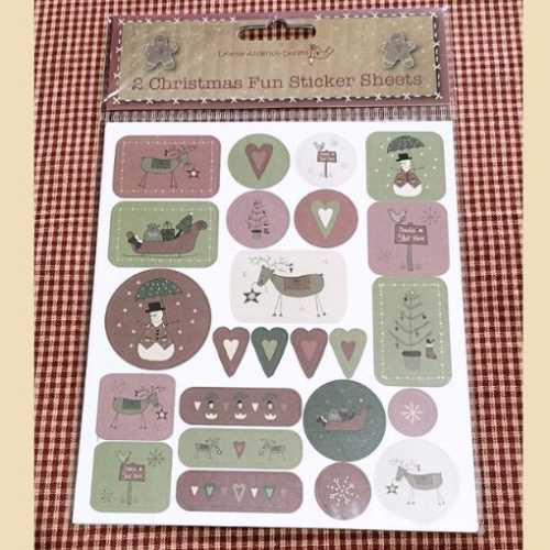 Lynette Anderson Primitive Christmas Stickers - The Homespun Loft