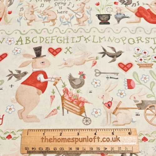 FQ Primitive Hip Hop Hooray Fabric by Teresa Kogut - The Homespun Loft