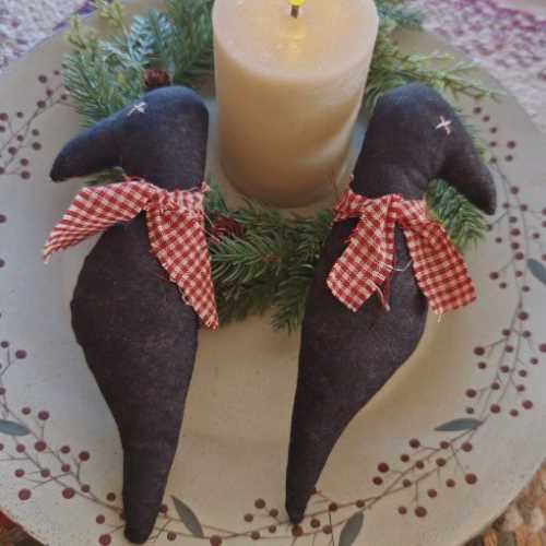 8" Primitive Black Crow Bowl Filler - The Homespun Loft