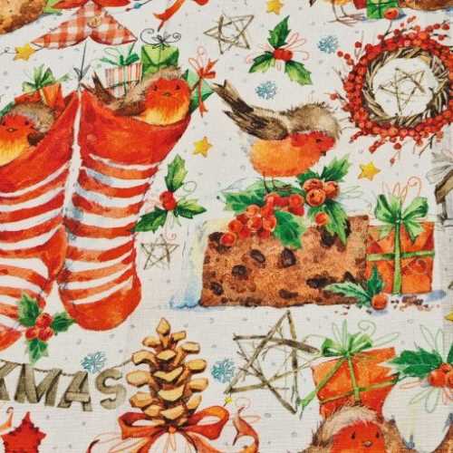 FQ WIDE Christmas Rose and Hubble Fabric - The Homespun Loft