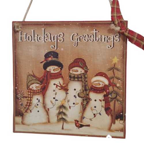 6" Primitive Christmas Snowman Hanger - The Homespun Loft