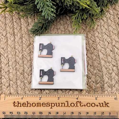 3 Sewing Machines Wooden Buttons - The Homespun Loft