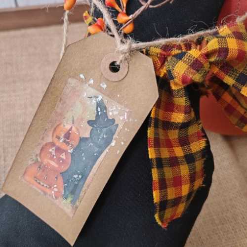10" Primitive Witch Boot Handmade OOAK Halloween - The Homespun Loft