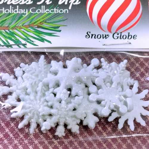 Glittery Snow Globe Snowflake Buttons - The Homespun Loft