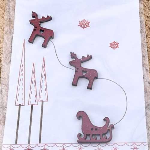 Primitive Christmas Sleigh and Reindeer Buttons - The Homespun Loft