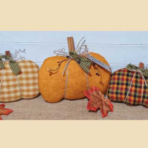 Handmade Primitive Autumny Pumpkin Patch Set of 3 - The Homespun Loft