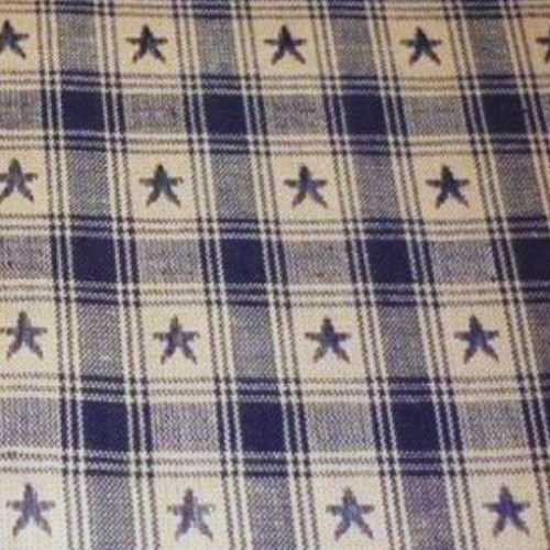 Primitive Navy Tan Star Homespun Fabric - The Homespun Loft