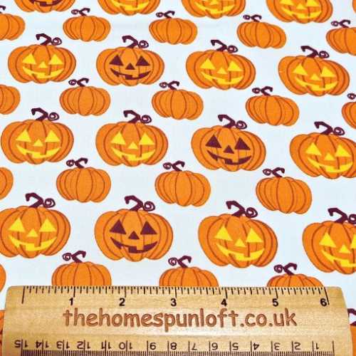 FQ Jack O Lantern Pumpkin Autumn Halloween Fabric - The Homespun Loft