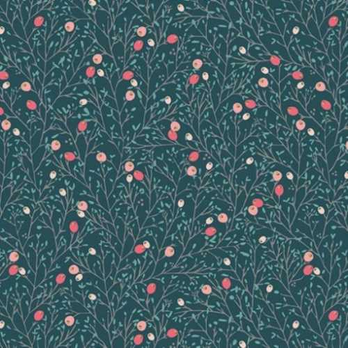 FQ Little Town Winterberry Spice Fabric AGF Studio - The Homespun Loft