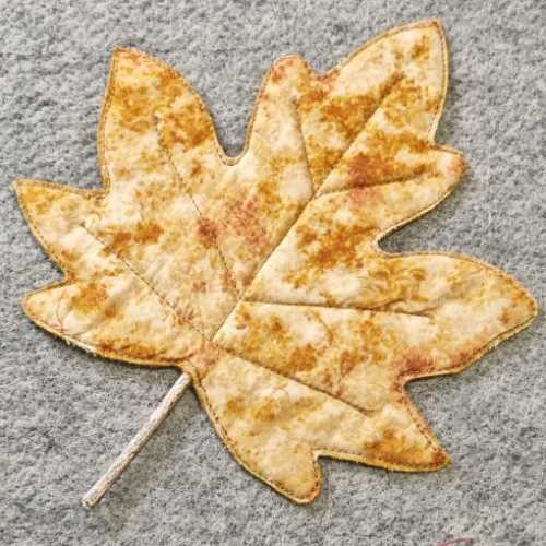 Handmade Quilted Fabric Maple Leaf Autumn Tones - The Homespun Loft