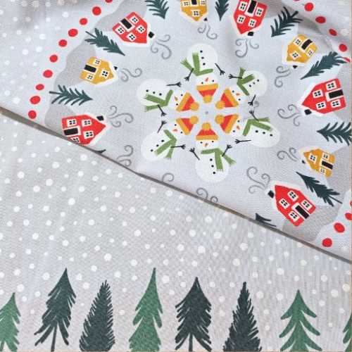 Snow Day Table Runner and Placemats Fabric Panel - The Homespun Loft