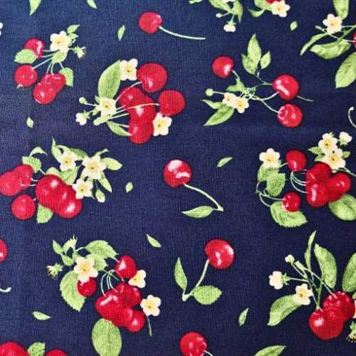 FQ Navy Cherry Fabric Rose and Hubble - The Homespun Loft