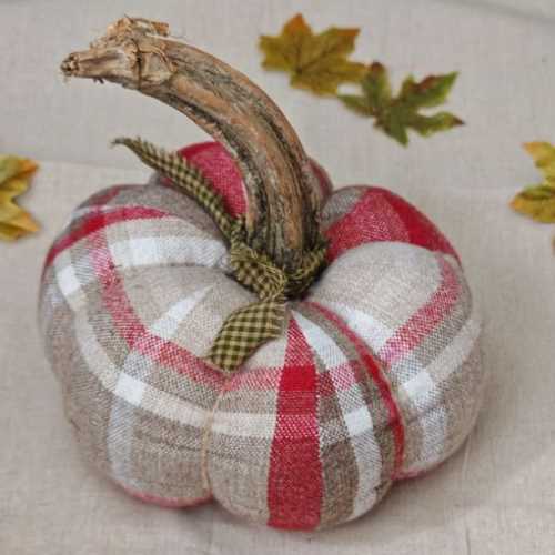 8" Large Handmade Fabric Pumpkin Autumn - The Homespun Loft