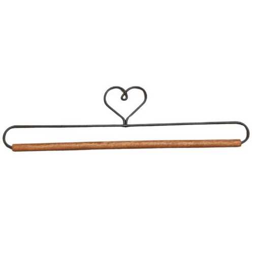 12" Heart Wire Quilt Hanger With Wooden Dowel - The Homespun Loft