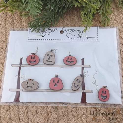 Halloween Primitive Wooden Jack O Lantern Buttons - The Homespun Loft
