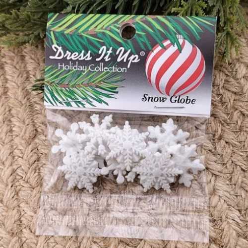 Glittery Snow Globe Snowflake Buttons - The Homespun Loft