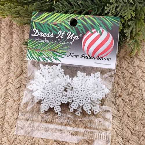 Christmas Winter New Fallen Snowflake Buttons - The Homespun Loft