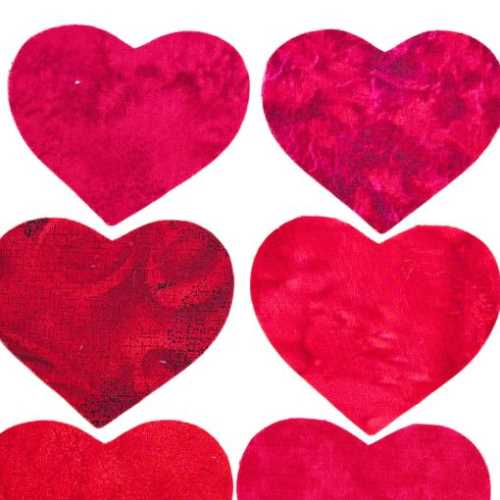 16 Barn Ruby Reds Fabric Heart Die Cut Shapes - The Homespun Loft