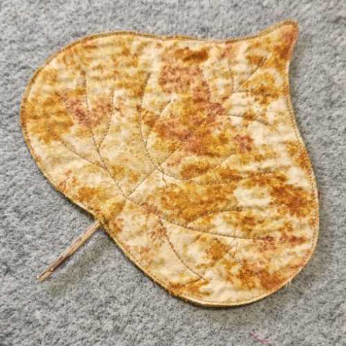 Handmade Quilted Fabric Autumn Batik Leaf - The Homespun Loft