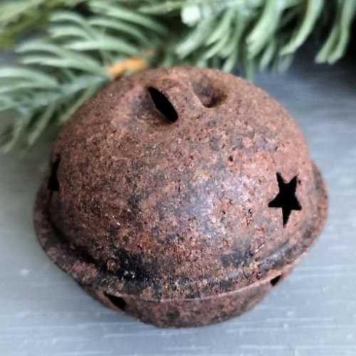 35mm Primitive Rusty Tin Bell with Star Cut Out - The Homespun Loft