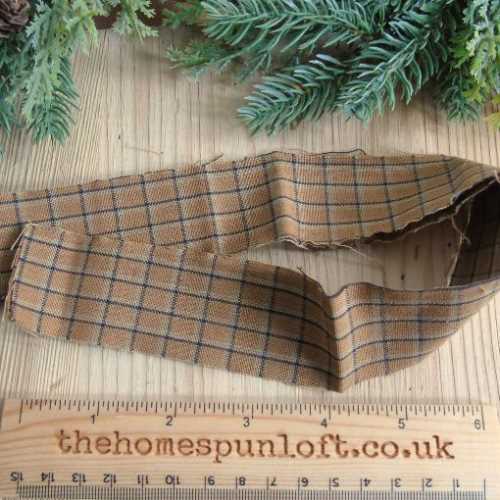 Country Autumn Brown Homespun Fabric Ribbons - The Homespun Loft