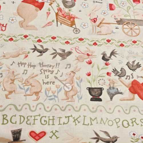 FQ Primitive Hip Hop Hooray Fabric by Teresa Kogut - The Homespun Loft