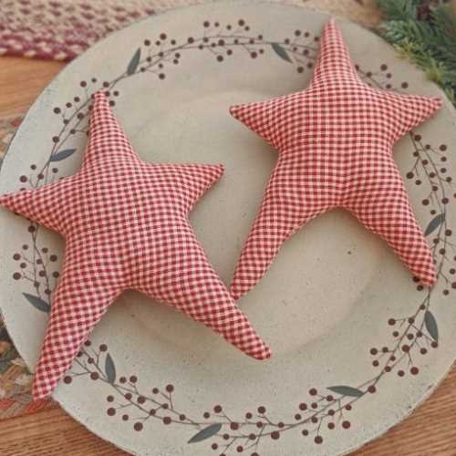 8" Primitive Homespun Star Bowl Filler - The Homespun Loft