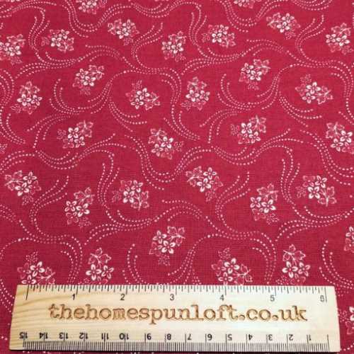 FQ Dark Red Maison Rouge Cotton Quilting Fabric - The Homespun Loft