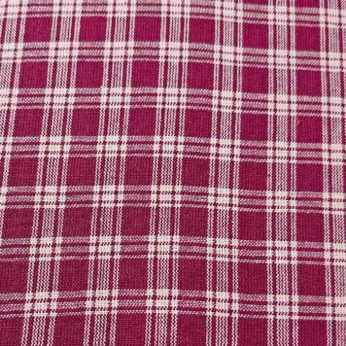 Primitive Burgundy Check Homespun Fabric - The Homespun Loft
