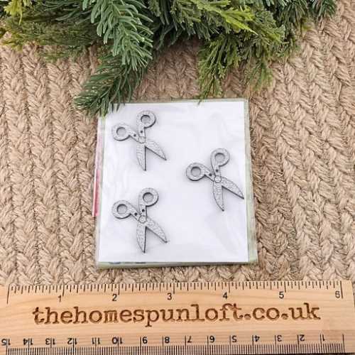 3 Glittery Sewing Scissors Wooden Button Pack - The Homespun Loft