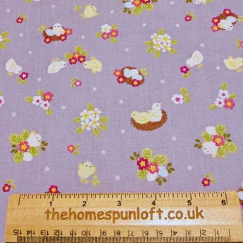 FQ Bunny Hop Spring Fabric by Lewis and Irene - The Homespun Loft