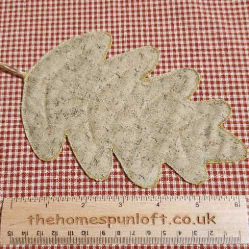 Handmade Quilted Tan Fabric Oak Leaf Autumn - The Homespun Loft