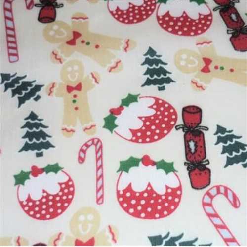 FQ Cute Christmas Craft Fabric Cream Background - The Homespun Loft