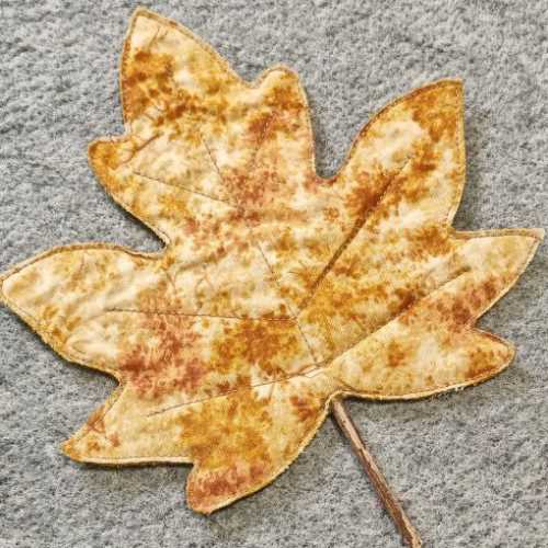 Handmade Quilted Fabric Maple Leaf Autumn Tones - The Homespun Loft