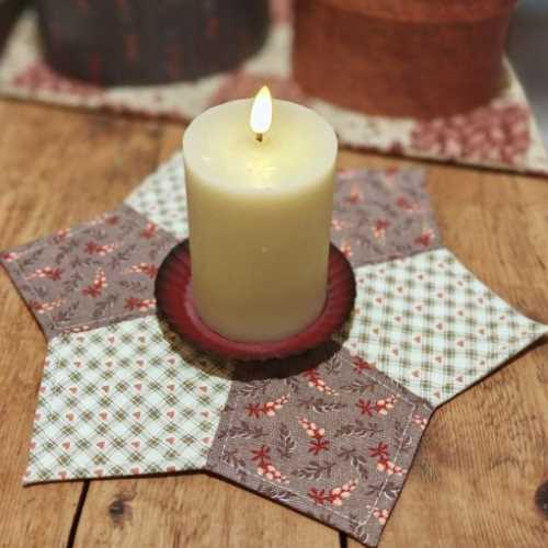 Civil War Quilted Candle Mug Table Mat - The Homespun Loft