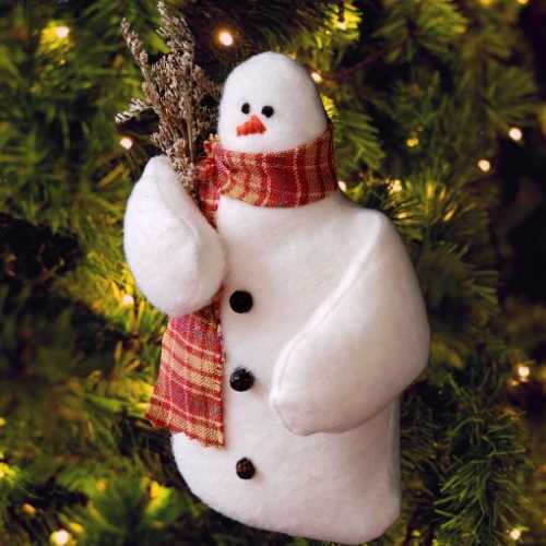 5" Handmade Prim Snowman Christmas Tree Decoration - The Homespun Loft