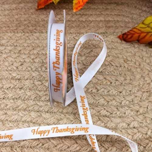 Happy Thanksgiving Satin Ribbon - The Homespun Loft