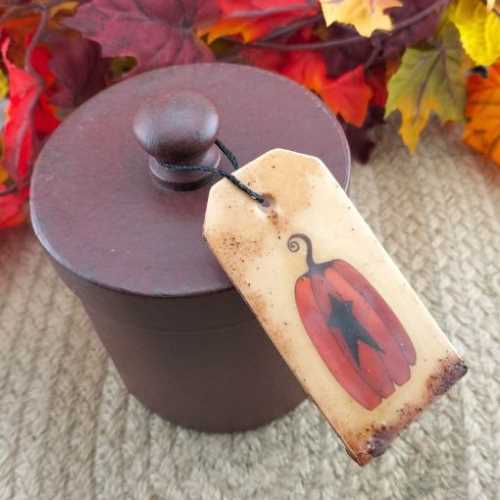 Dipped Wooden Scented Pumpkin Cheesecake Tag - The Homespun Loft