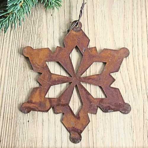 Rusty Tin Prim Snowflake Christmas Decor - The Homespun Loft