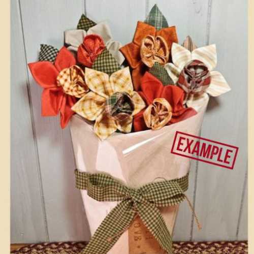 Primitive Country Fabric Daffodil Flower Bouquet 1 - The Homespun Loft