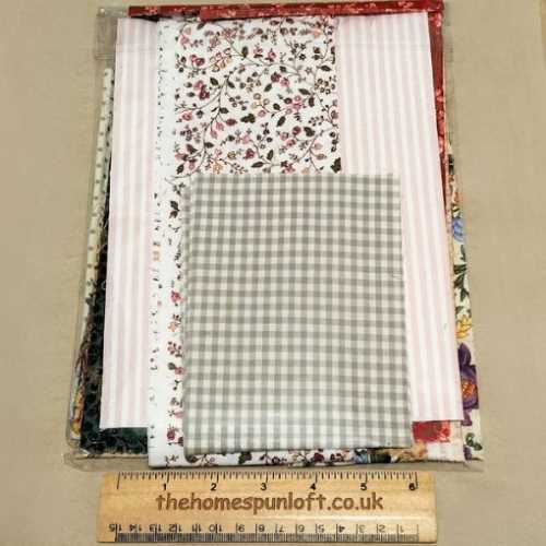 SCRAP BAG 1 Metre Assorted Cotton Fabrics - The Homespun Loft