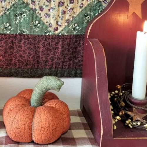 Small Primitive Handmade Autumn Pumpkin No. 2 - The Homespun Loft