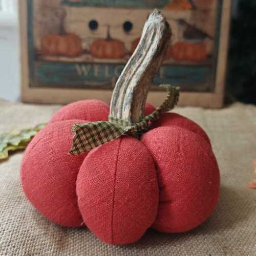 6" Handmade Fabric Pumpkin Autumn Halloween - The Homespun Loft