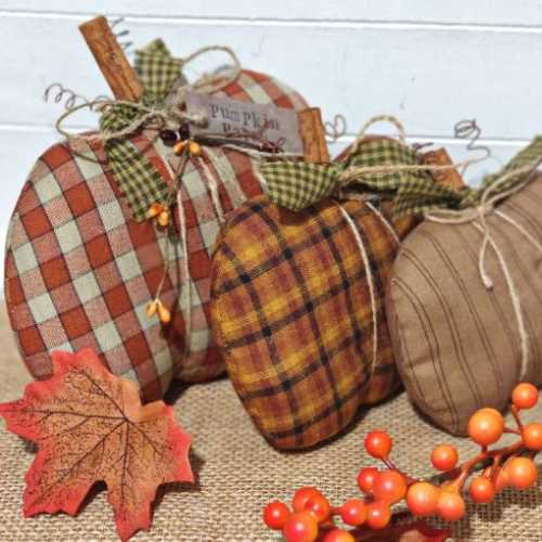 Handmade Primitive Autumn Pumpkin Patch Set of 3 - The Homespun Loft