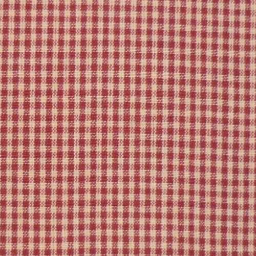 Primitive Red Tan Mini Checked Homespun Fabric - The Homespun Loft