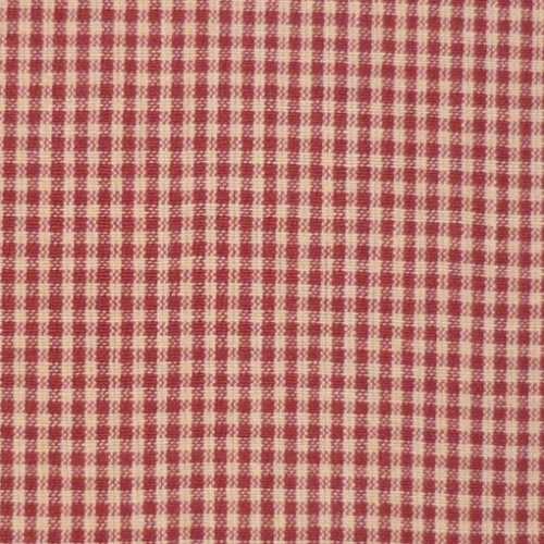 Primitive Red Tan Mini Checked Homespun Fabric - The Homespun Loft